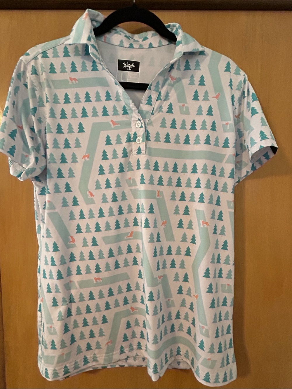 Waggle Fox Holes Women’s Polo Sz L